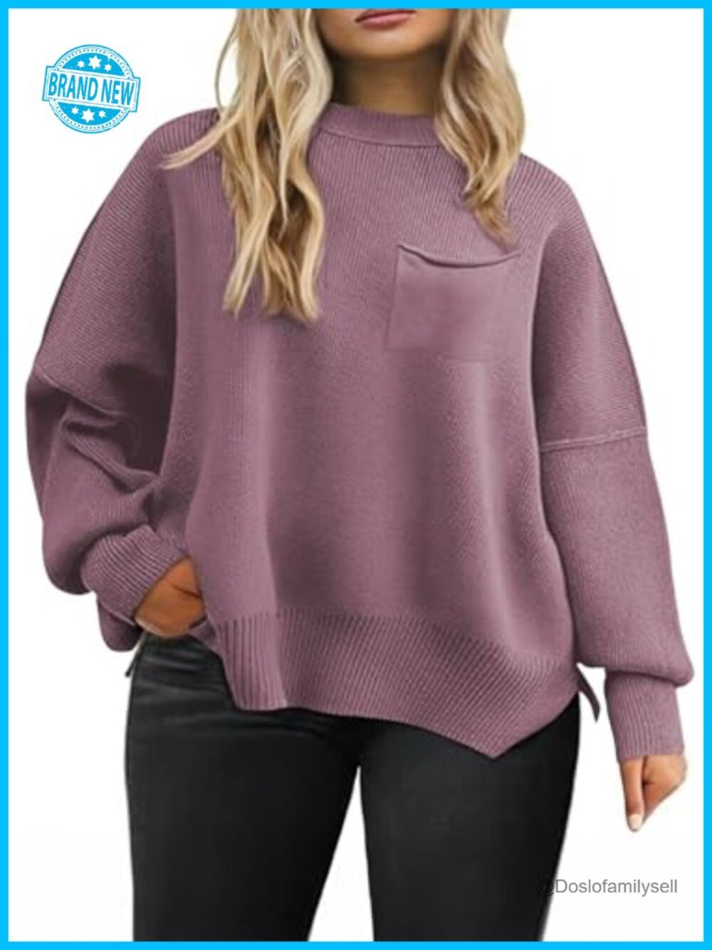 Plus Size Oversized Sweater Long Sleeve Tunic Pullover